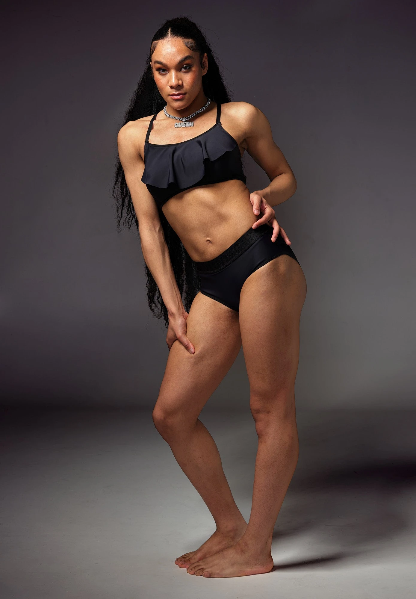 Bikini Top Ruffle Black - Image 4