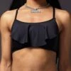 Bikini Top Ruffle Black