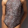 One Piece Zipper Leopard