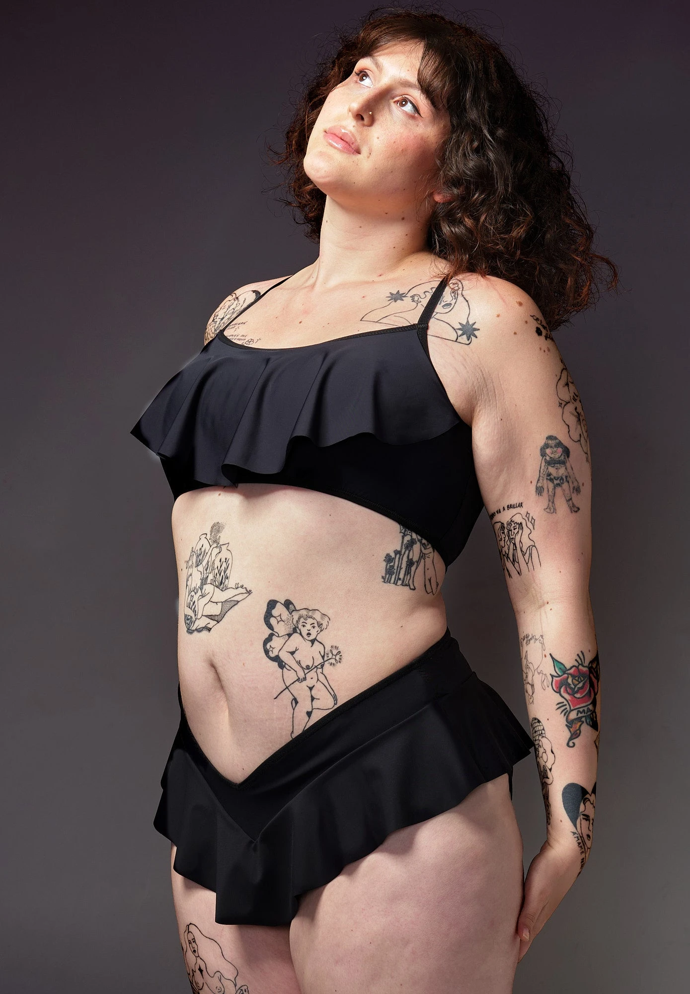 Bikini Top Ruffle Black - Image 6